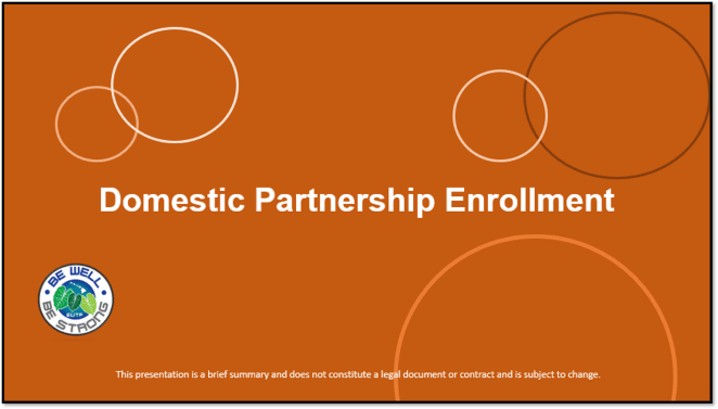 Domestic Partnership Enrollment - Actives