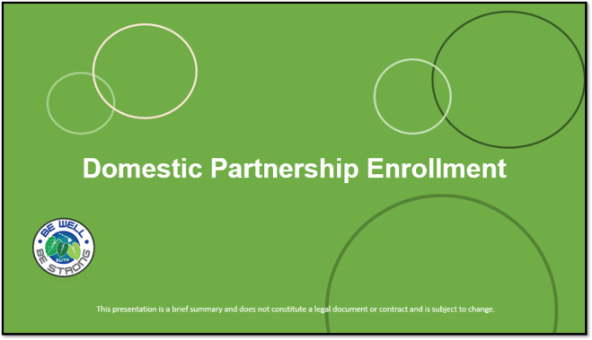 Domestic Partnership Enrollment - Retirees