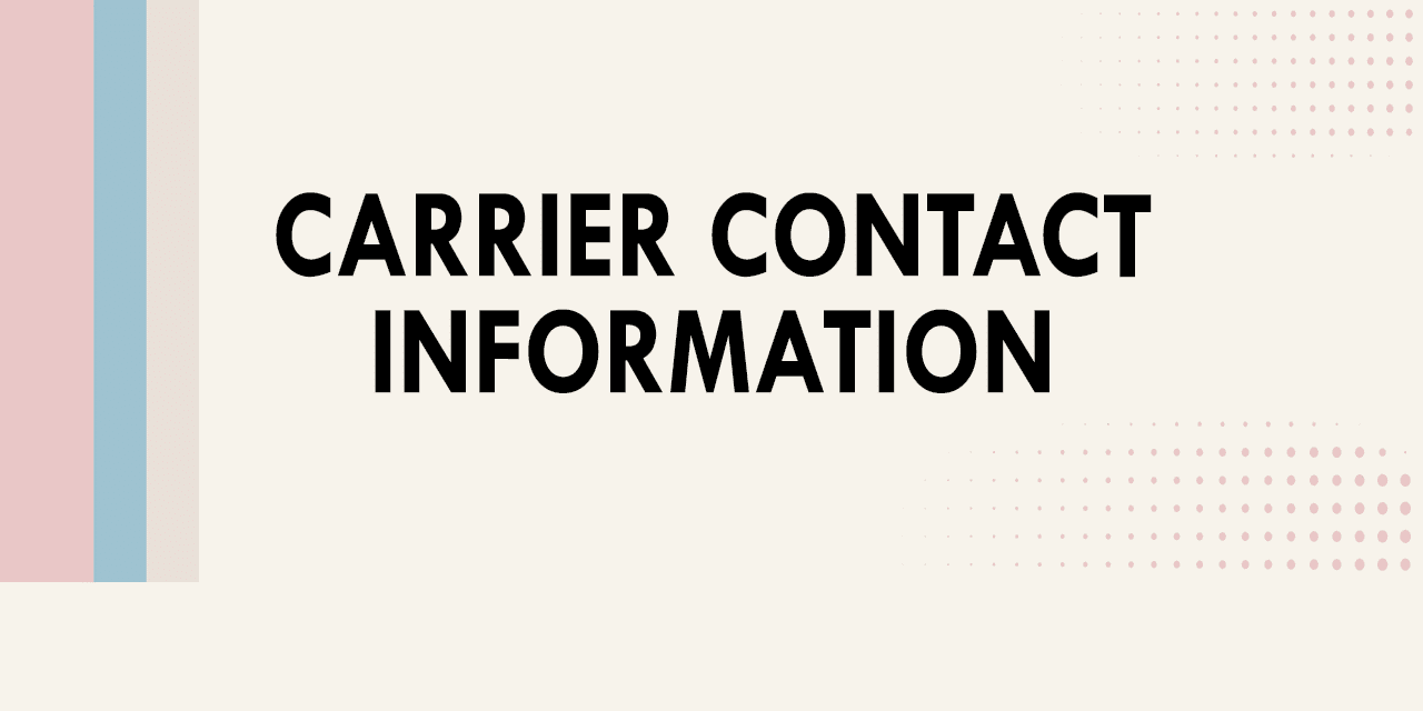 Carrier Contact Information